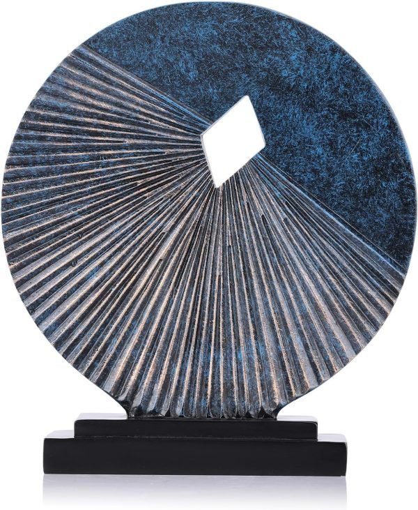 81gUqR_xFML._AC_SL1500 Goodsright Decor Black and Gold Home Decor Sculpture, Above Kitchen Cabinet Decor Aesthetic, Living Room Decor Round Statue Medallion, Center Pieces Decoration for Table - Ideal, Bedroom, Office Desktop Decor