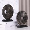 81im6xNKXeL._AC_SL1500 Goodsright Decor Black and Gold Home Decor Sculpture, Above Kitchen Cabinet Decor Aesthetic, Living Room Decor Round Statue Medallion, Center Pieces Decoration for Table - Ideal, Bedroom, Office Desktop Decor