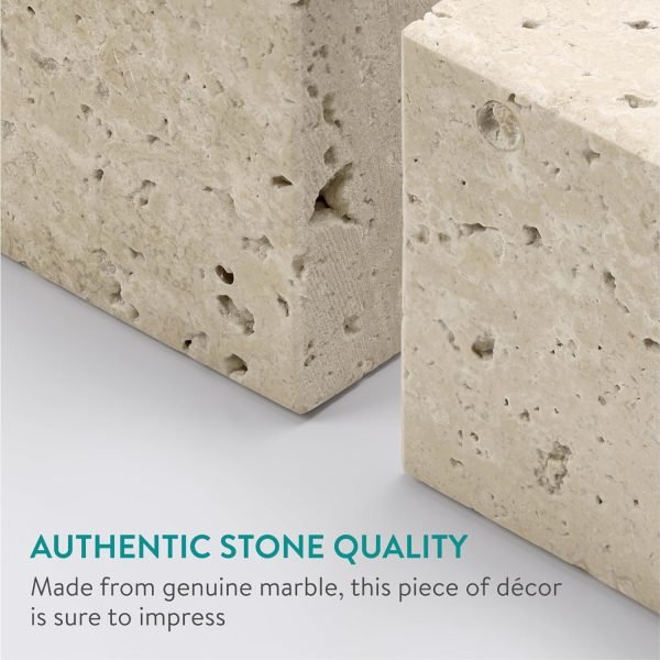 Goodsright Decor Natural Marble Decorative Sculpture - Sleek & Modern Ornament Design for Home Decor - Versatile Living Room, Bathroom, and Kitchen Ornaments