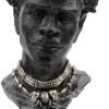 Goodsright Decor African Sculpture Resin Figurine, Handmade Home Decor, 12.2x6.3x4.3 inches, Black