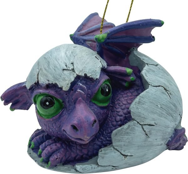 81s6T-RgBsL._AC_SL1500 Goodsright Decor Purple Baby Dragon Hatching from Egg Christmas Tree Ornament