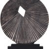 81si-dAzhbL._AC_SL1500 Goodsright Decor Black and Gold Home Decor Sculpture, Above Kitchen Cabinet Decor Aesthetic, Living Room Decor Round Statue Medallion, Center Pieces Decoration for Table - Ideal, Bedroom, Office Desktop Decor