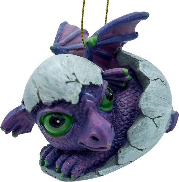 81uynoPvsxL._AC_SL1500 Goodsright Decor Purple Baby Dragon Hatching from Egg Christmas Tree Ornament