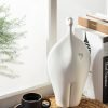 81yC5l5b5ML._AC_SL1500 Goodsright Decor White Ceramic Sculpture - Home Decor Statue for Serenity, Modern Art Table Top Decoration - Aesthetic Figures Ornaments for Living Room, Bedroom, Office, Shelf, Abstract Style Gifts