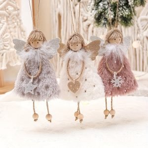 Goodsright Decor 3pcs Delightful Angel Girl Pendant Decor Set - Festive Charm Dolls for Christmas Tree, Home, Office & Party - Uniquely Crafted, Dazzling Scene Accent