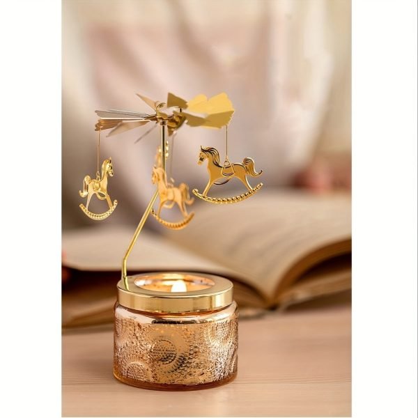 8d1f601006aa20ee75c574e3c0319b02-1 Goodsright Decor 1pc Dreamy Rotating Candlestick, Rotating Carousel, Relief Bottle Configuration, Aromatherapy Candle Combination, Romantic Atmosphere Decoration, Aromatherapy Accessories Decoration