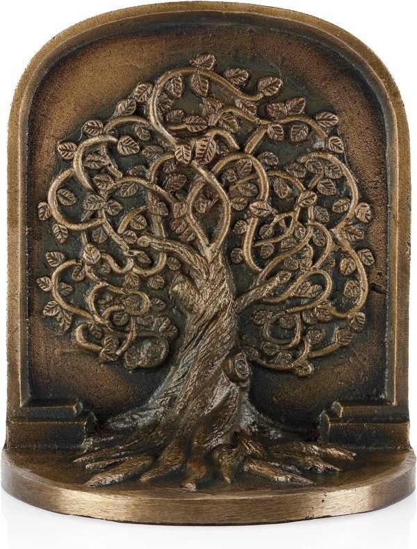 9110NbFOz6L._AC_SL1500 Goodsright Decor Tree of Life Bookends Set, Antique Brass Tree Book Ends, 2 Decorative Bookends for Shelves or Bookcase, Cast Iron Bookends, Stylish Brass Bookends, Non-Skid Anti-Slip Heavy Bookends, Home D??cor Gift