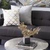 91swOQNe_YL._AC_SL1500 Goodsright Decor Polystone Floral Handmade Decorative Sculpture Home Decor Statue with Black Block Base, Accent Figurine 18" x 4" x 17", Gold