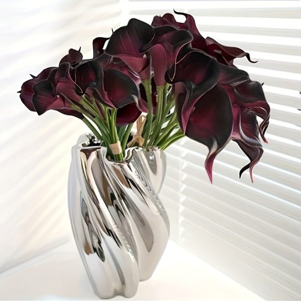 Goodsright Decor 12pcs Real Touch Artificial Calla Lily Flowers Bouquet - Lifelike Decor for Wedding Party, Living Room, Bedroom, Dining Table, Office - Perfect Mothers Day Gift or Any Occasion