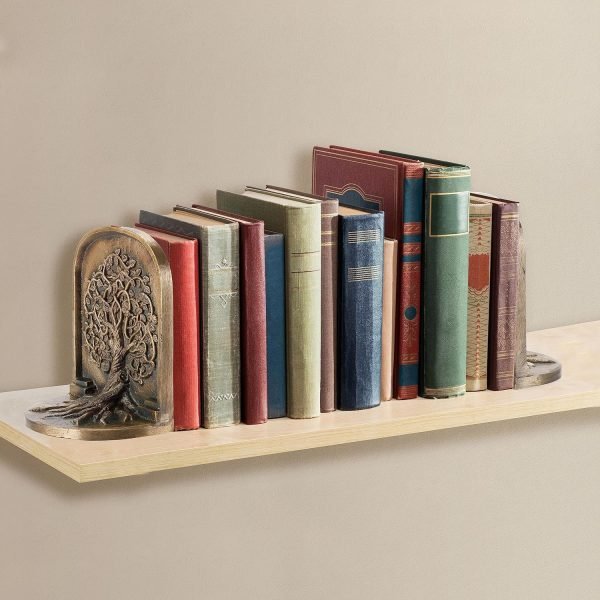 A1G87iRlkQL._AC_SL1500 Goodsright Decor Tree of Life Bookends Set, Antique Brass Tree Book Ends, 2 Decorative Bookends for Shelves or Bookcase, Cast Iron Bookends, Stylish Brass Bookends, Non-Skid Anti-Slip Heavy Bookends, Home D??cor Gift