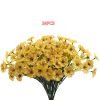 Goodsright Decor 24pcs, Yellow Plastic Artificial Spring Violets Outdoor Faux Greenery Silk-Printed Small Daisy Fake Flowers, Decorative Props For Hotel Indoor And Outdoor Corridors Doorway Window Displays