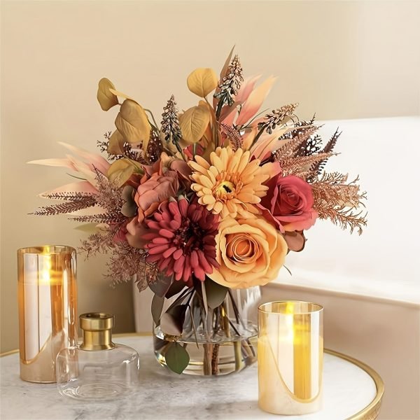 Goodsright Decor 1pc Lifelike Artificial Flowers - Beautifully Arranged Silk Bouquet for Wedding, Home, Kitchen, and Garden Party Decor - Perfect Centerpiece for Special Occasions