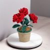 ad7aabb5-f586-47d7-b4bf-4badbd57ce98 Goodsright Decor 1pc, Artificial Crochet Roses In Pot, Handmade Fabric Yarn Flowers, Decorative Tabletop Plant, Home Decor Faux Floral, 4.17inch Height - Rustic Charm