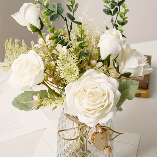 ae9dcfa4048581e5d06c5448dd111cf2-1 Goodsright Decor 1 Bundle of Lifelike Simulation Rose Flowers - Artificial Wedding Bouquet for Farmhouse Home Boho Decor, Table Centerpieces, DIY Decorations, Spring Summer Room Decor, and Aesthetic Home Accents