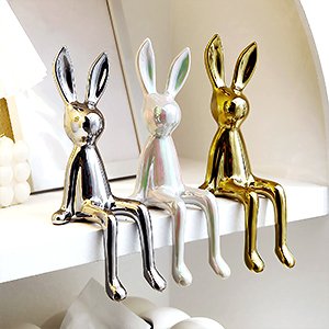 Rabbit decoration illuminated by lights