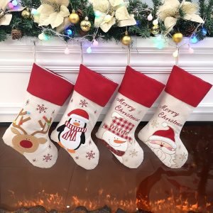 bafb8b1ba5e7d659678a37bb26f626fc Goodsright Decor 4pcs, Christmas Stockings, Soft Burlap Patterned Santa Claus Blessings Socks For Assorted Xmas Tree Hanging Decor Party Ornaments Gifts, Scene Decor, Festivals Decor, Room Decor, Home Decor, Offices Decor, Theme Party Decor, Christmas Decor