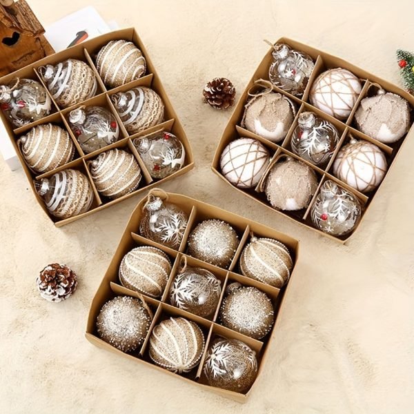 Goodsright Decor 9pcs 3.15inch Christmas Ball Pendant, Pendant, Pendant Decor Ornament, Scene Decor, Room Decor, Home Decor, Window Decor Pendant, Holiday Party Decor