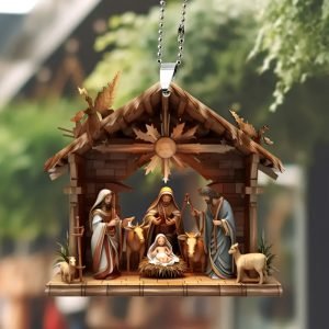 bf2bd9db-95c0-463c-aba2-d4a2dd612126-1 Goodsright Decor "Spiritual Glow" 7-Piece Nativity Scene Acrylic Ornaments Set - 2D With 3D Effect, Weatherproof Christmas Manger Decor For Home & Holiday Parties, Easy Hang Design