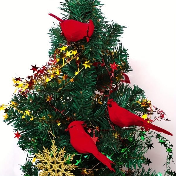 Goodsright Decor 3/6/12PCS Lifelike Artificial Cardinal Red Birds - Clip-On Christmas Tree Decorations - Durable, Seasonal Charm for Home, Office, Festival, & Party Decor
