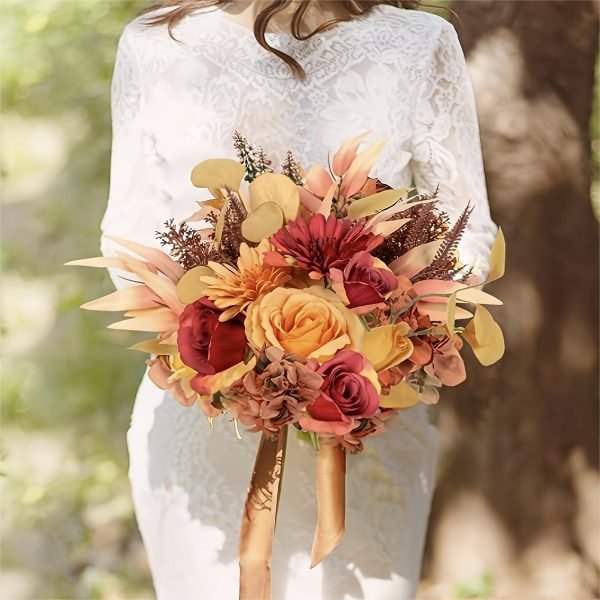 Goodsright Decor 1pc Lifelike Artificial Flowers - Beautifully Arranged Silk Bouquet for Wedding, Home, Kitchen, and Garden Party Decor - Perfect Centerpiece for Special Occasions