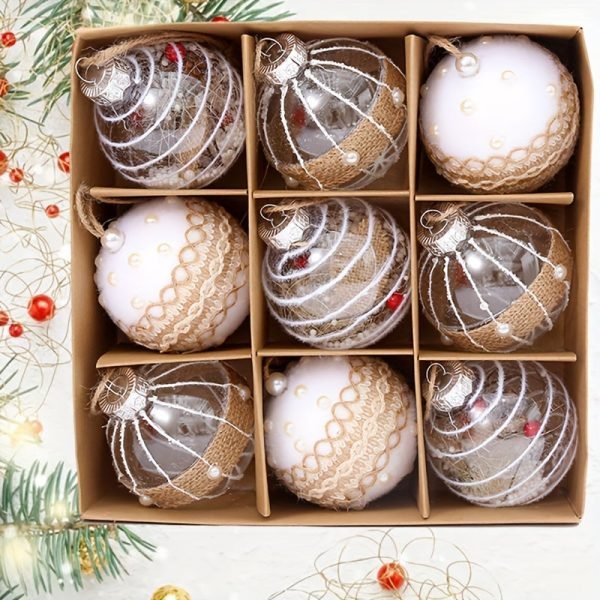 Goodsright Decor 9pcs 3.15inch Christmas Ball Pendant, Pendant, Pendant Decor Ornament, Scene Decor, Room Decor, Home Decor, Window Decor Pendant, Holiday Party Decor