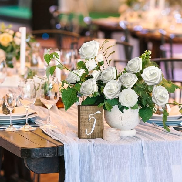 Goodsright Decor 50pcs Ultra-Realistic White Artificial Roses with Stem - Elegant Decor for Home, Parties, & Weddings - Perfect for DIY Bouquets, Centrepieces, & Romantic Arrangements