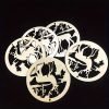 Goodsright Decor Set of 5 Wooden Christmas Reindeer Hanging Ornaments, Rustic Woodland Animal Cutouts for Xmas Tree Decoration and Home Decor