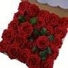Goodsright Decor 25pcs Wine Red Artificial Rose Bouquet Set - DIY Wedding Decor & Romantic Occasion Accent - Perfect for Engagements, Bachelor Parties, Birthdays & Anniversaries