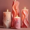 Goodsright Decor 4pcs/set Wave Cylindrical Candle Mold Set - Irregular Geometric Twisted Stripe Design - Durable Silicone for Resin & Gypsum - Unleash Your Creative Flame