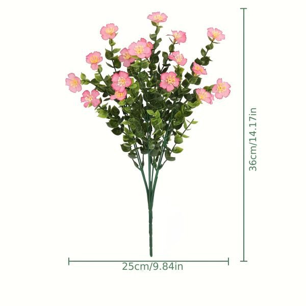 Goodsright Decor 2pc Artificial Flower Bouquets for Home & Wedding Decor, Plastic Indoor Plant Floral Arrangements, Non-Electric Christmas and Easter Decorative Props Without Feathers