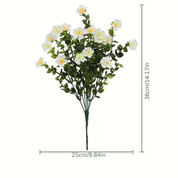 Goodsright Decor 2pc Artificial Flower Bouquets for Home & Wedding Decor, Plastic Indoor Plant Floral Arrangements, Non-Electric Christmas and Easter Decorative Props Without Feathers