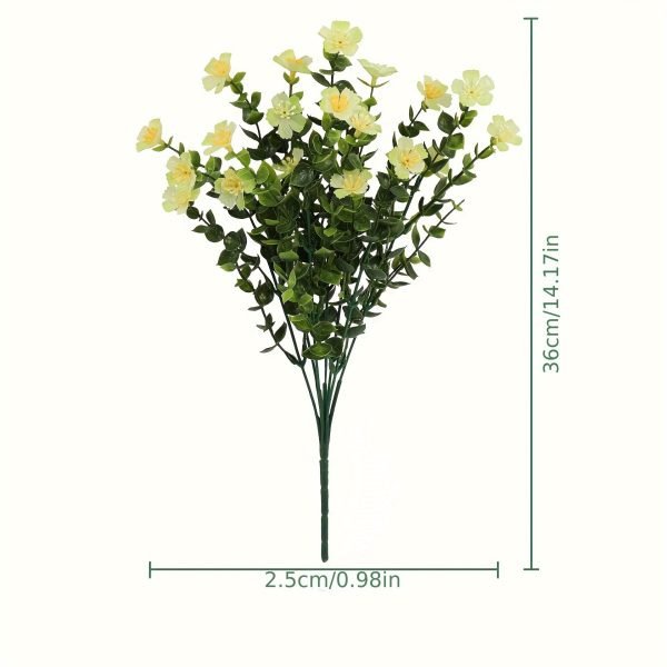 Goodsright Decor 2pc Artificial Flower Bouquets for Home & Wedding Decor, Plastic Indoor Plant Floral Arrangements, Non-Electric Christmas and Easter Decorative Props Without Feathers