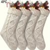 Goodsright Decor 4pcs Extra-Large Soft Knitted Christmas Stockings - Vibrant Decorations in Ivory, Burgundy, Gray, and Green - Perfect for Fireplaces, Christmas Trees, Families, Holiday Parties, and Decorations