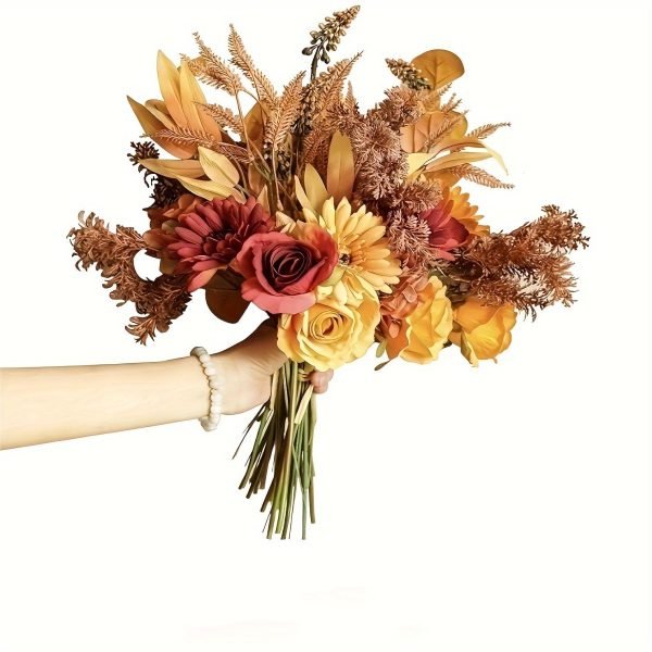 Goodsright Decor 1pc Lifelike Artificial Flowers - Beautifully Arranged Silk Bouquet for Wedding, Home, Kitchen, and Garden Party Decor - Perfect Centerpiece for Special Occasions