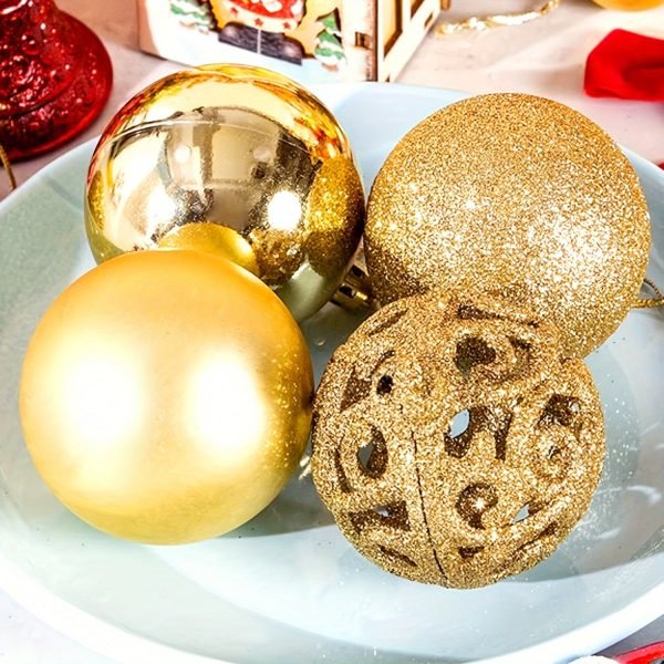 Goodsright Decor 100-Piece Golden Christmas Ornaments - Durable Shatterproof Hanging Baubles for Elegant Christmas Tree Decoration - Perfect for Xmas, Holiday, and Wedding Party Decor