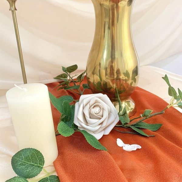 Goodsright Decor 25pcs Vibrant Red & Orange Artificial Flower Set - Lush Fake Roses & Dahlias for DIY Wedding Bouquets, Engagements, Parties, & Indoor/Outdoor Decor - Premium Quality, Long-lasting Beauty