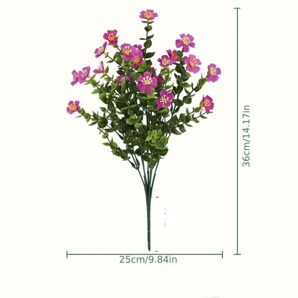 Goodsright Decor 2pc Artificial Flower Bouquets for Home & Wedding Decor, Plastic Indoor Plant Floral Arrangements, Non-Electric Christmas and Easter Decorative Props Without Feathers