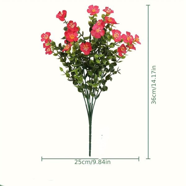 Goodsright Decor 2pc Artificial Flower Bouquets for Home & Wedding Decor, Plastic Indoor Plant Floral Arrangements, Non-Electric Christmas and Easter Decorative Props Without Feathers